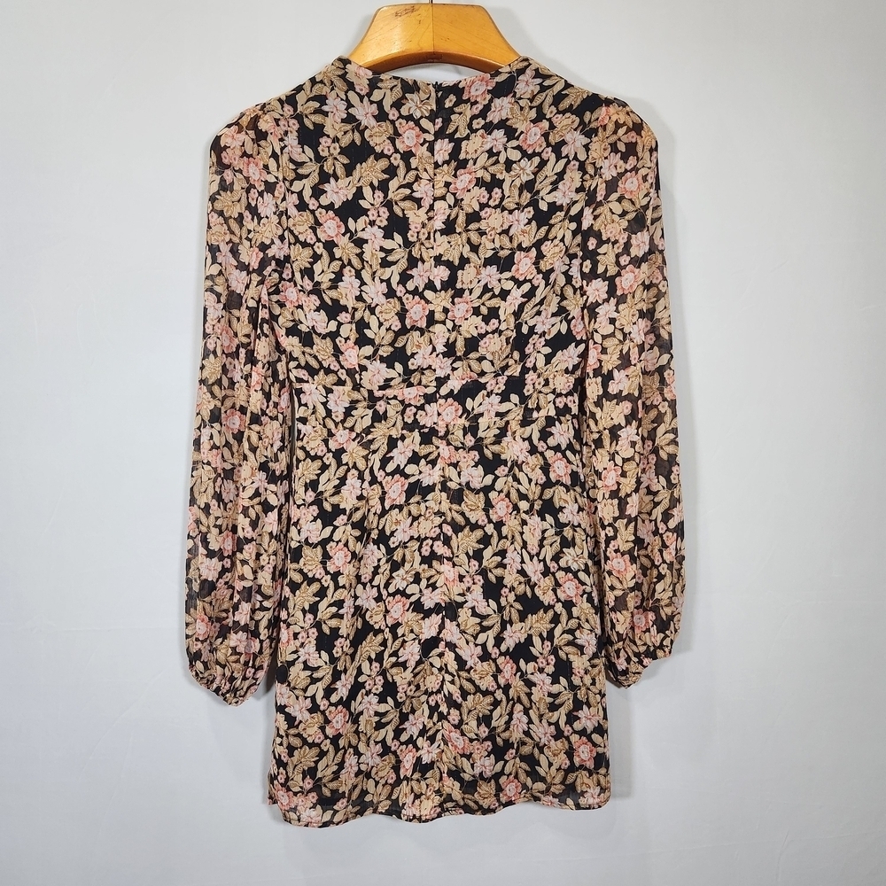 Nasty Gal Black and Pink Floral Mini Dress - Picture 8 of 16